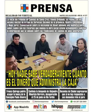 Tapa diario Más Prensa martes 5 de julio de 2022