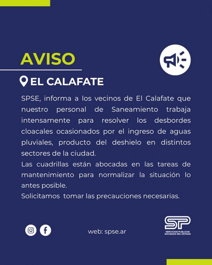 Servicios Públicos trabaja para resolver desbordes cloacales