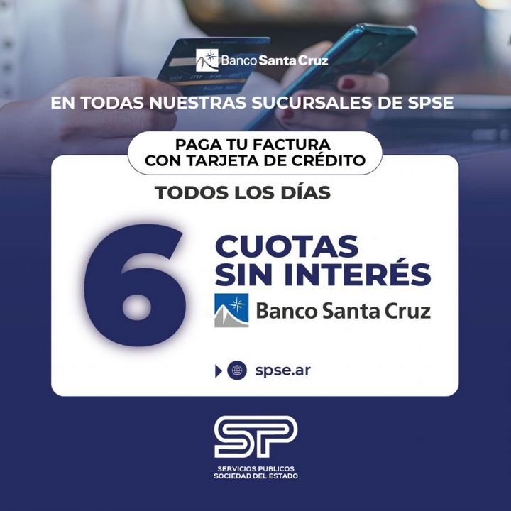 SPSE lanza nuevo plan de pago en cuotas sin interés con tarjeta del Banco Santa Cruz